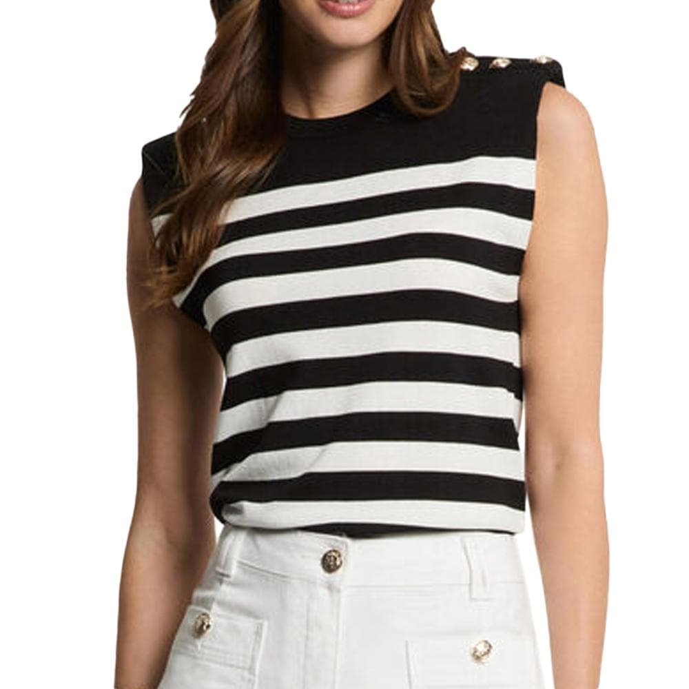 Pulls Noir/Blanc Femme Morgan Rayures 1