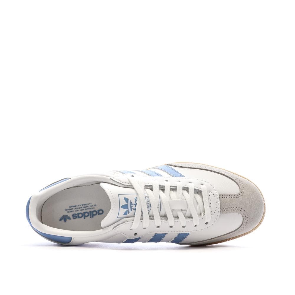 Baskets Blanc/Bleu Femme Adidas Samba 4