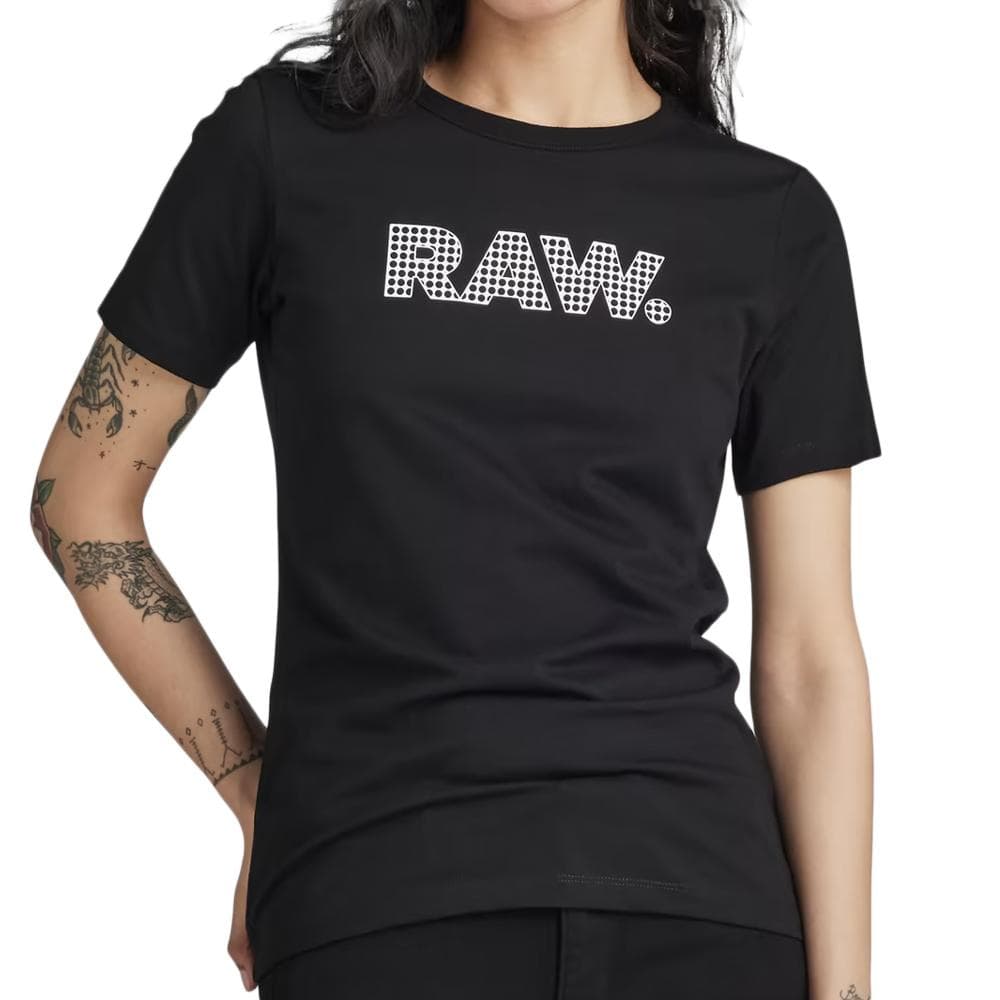 T-shirt Noir Femme G-Star Raw Anglaise Graphic Raw 1