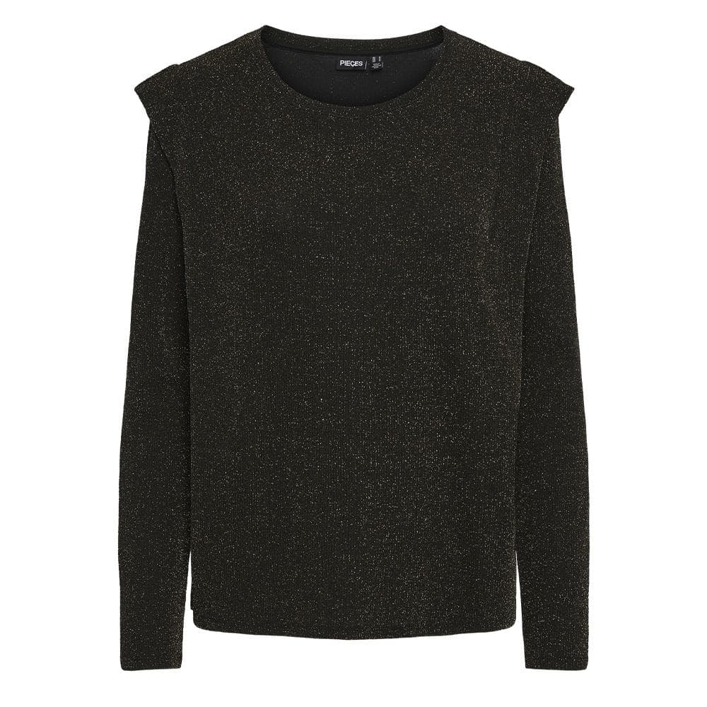 T-Shirt Manches Longues Noir Femme Pieces Nora 1