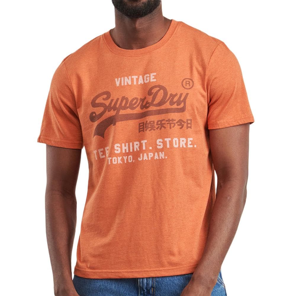T-Shirt Orange Homme Superdry Vl 1