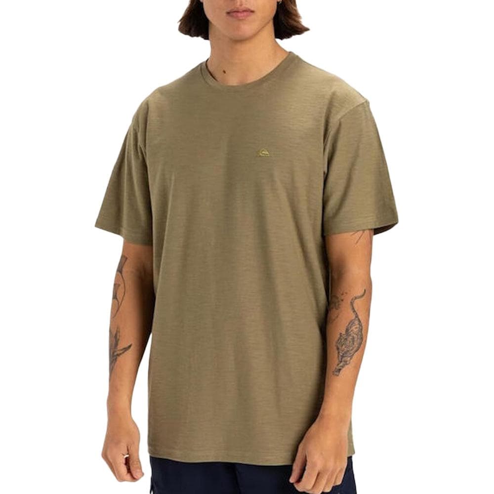 T-Shirt Kaki Homme Quiksilver Slub roundneck 1