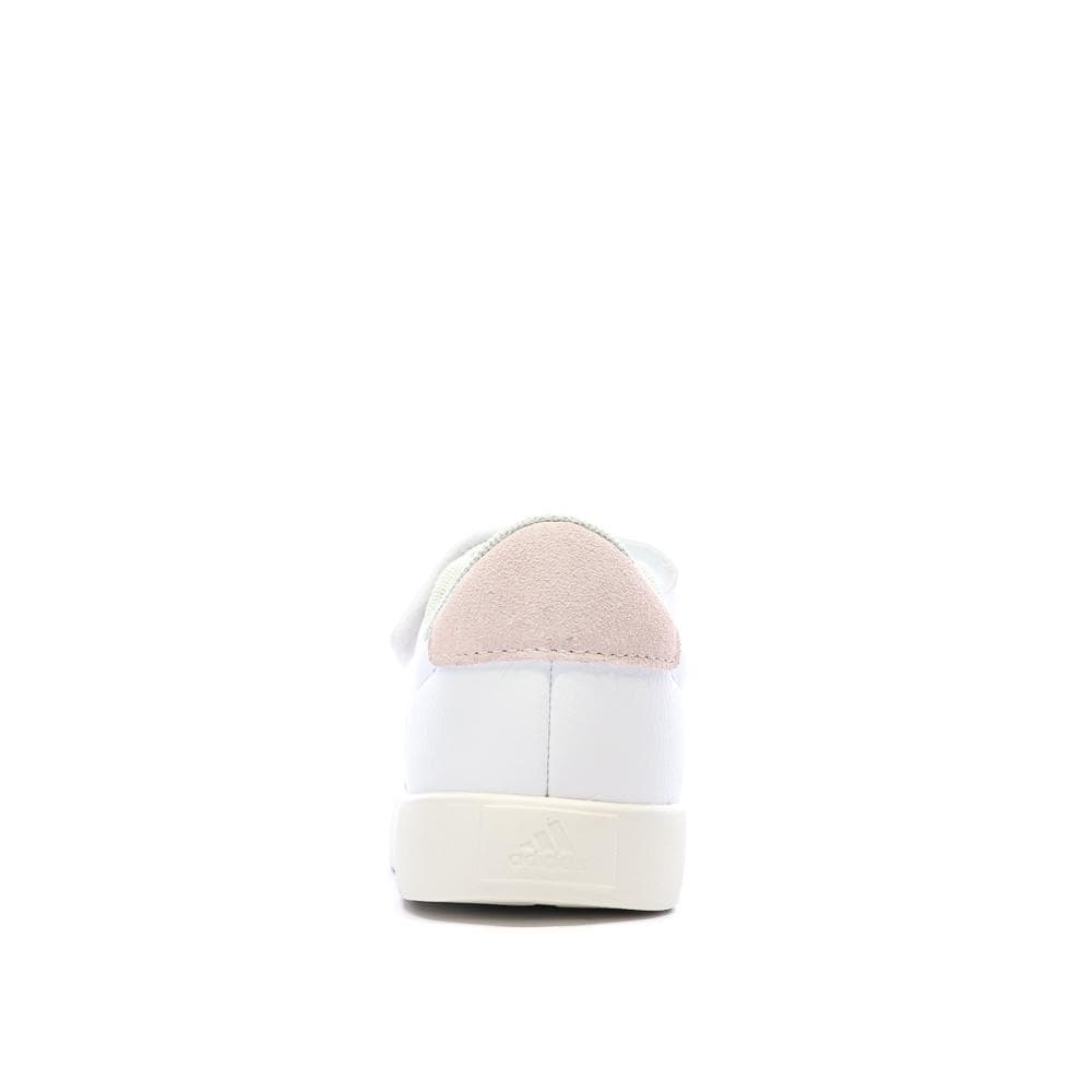 Baskets Blanches/Roses Fille Adidas Vl Court 3