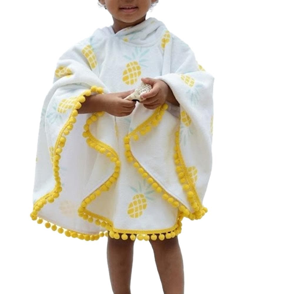 Poncho Blanc/Jaune Enfant Les Antillaises Ananas 1
