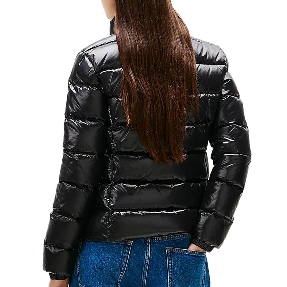 Doudoune Noir Brillant Femme Tommy Jeans slim zip Print 2