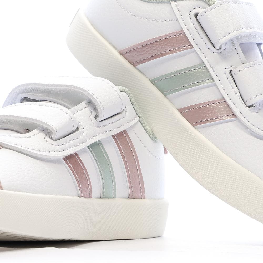 Baskets Blanches/Roses/Grises Fille Adidas Court 3.0 7