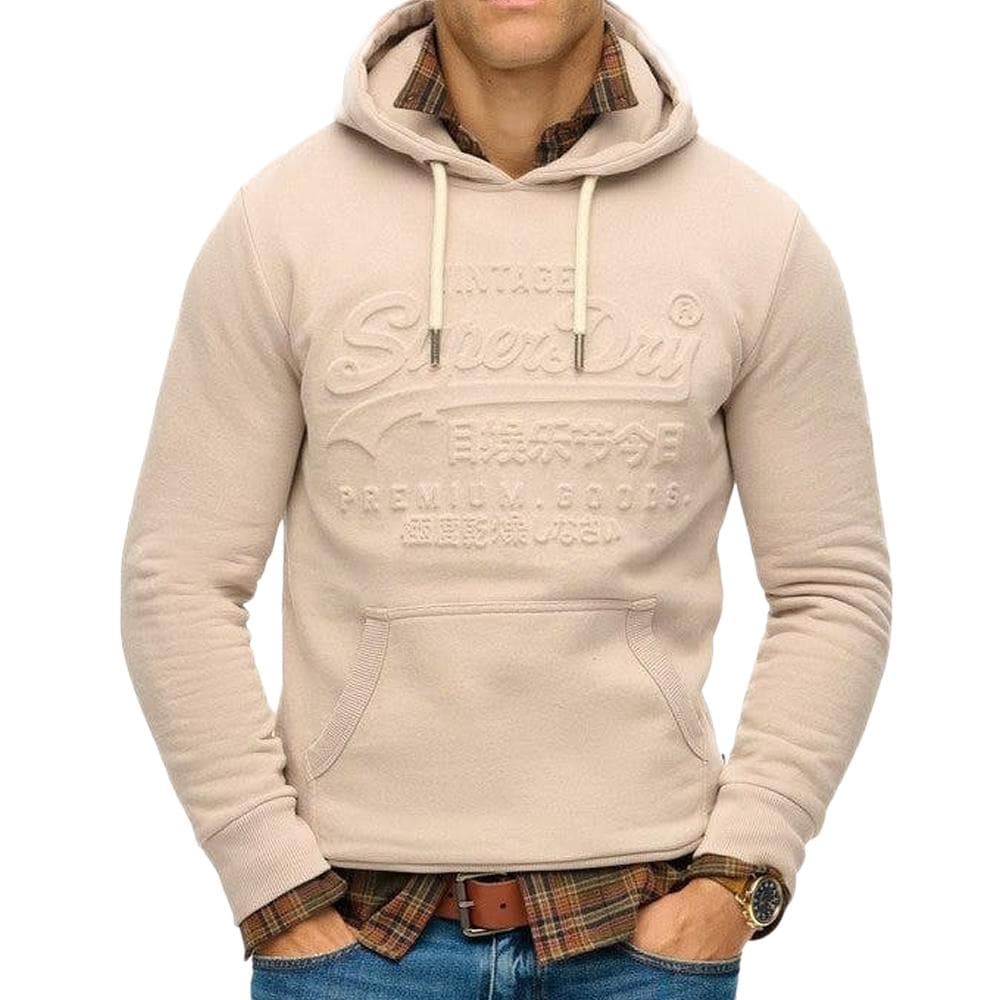 Sweat à Capuche Beige Homme Superdry Embossed 1