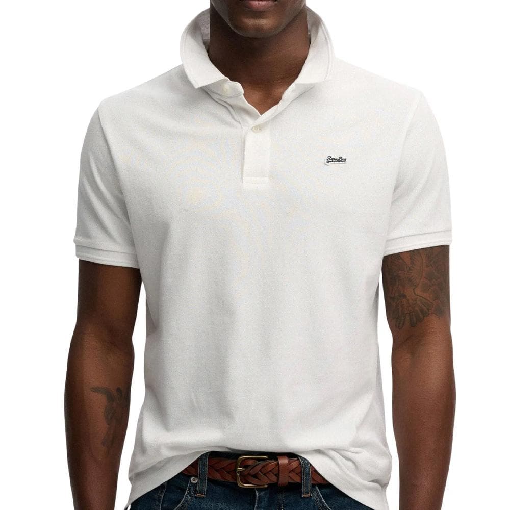 Polo Blanc Homme Superdry Classic Pique 1