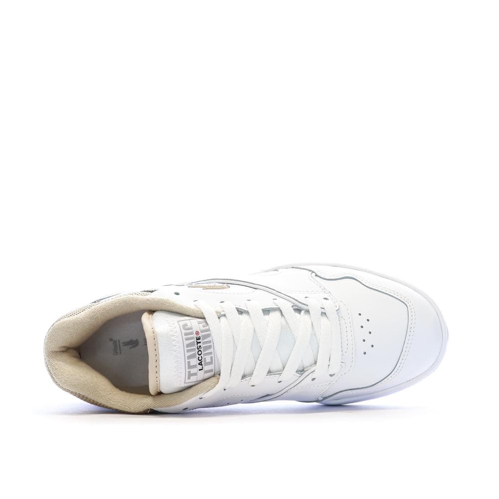 Baskets Blanc/Camel Femme Lacoste Lineshot 4