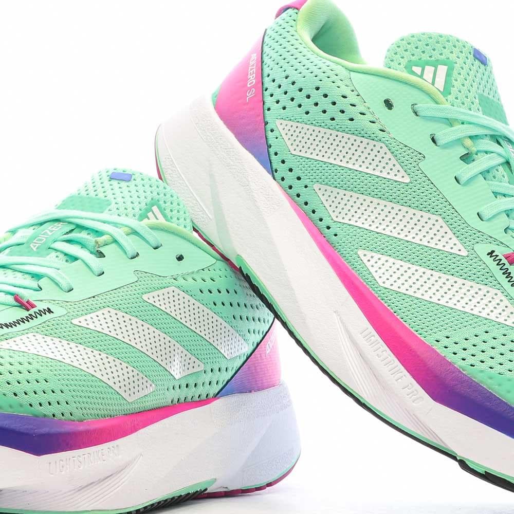 Chaussures de running Vertes/Roses Femme Adidas Adizero 7