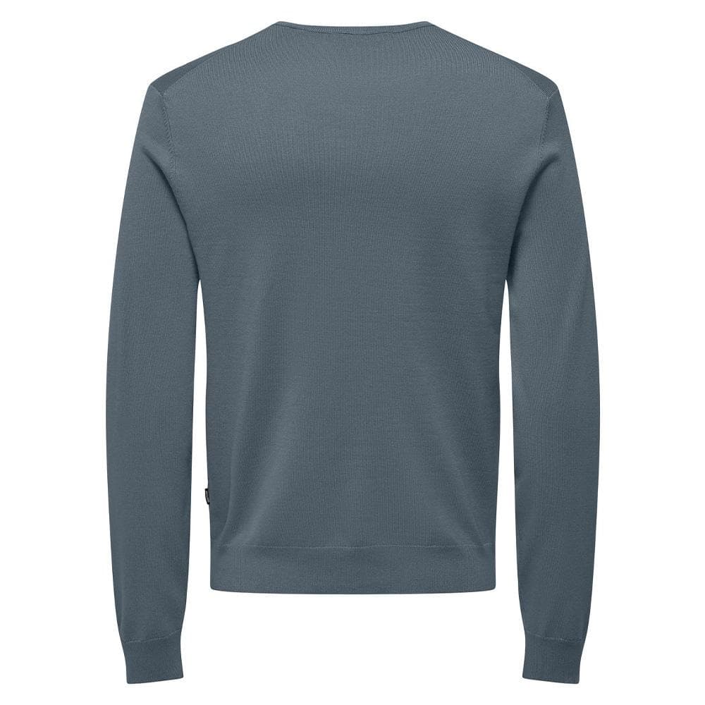 Pull Bleu Gris Homme Only & Sons Life Crew Knit 2