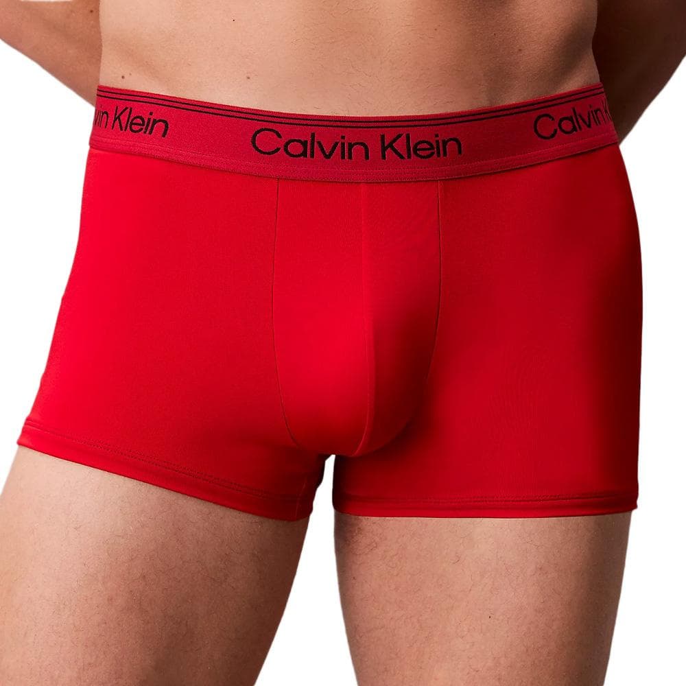 X3 Boxers Noir/Rouge/Gris Homme Calvin Klein Jeans Low Rise Trunk 2
