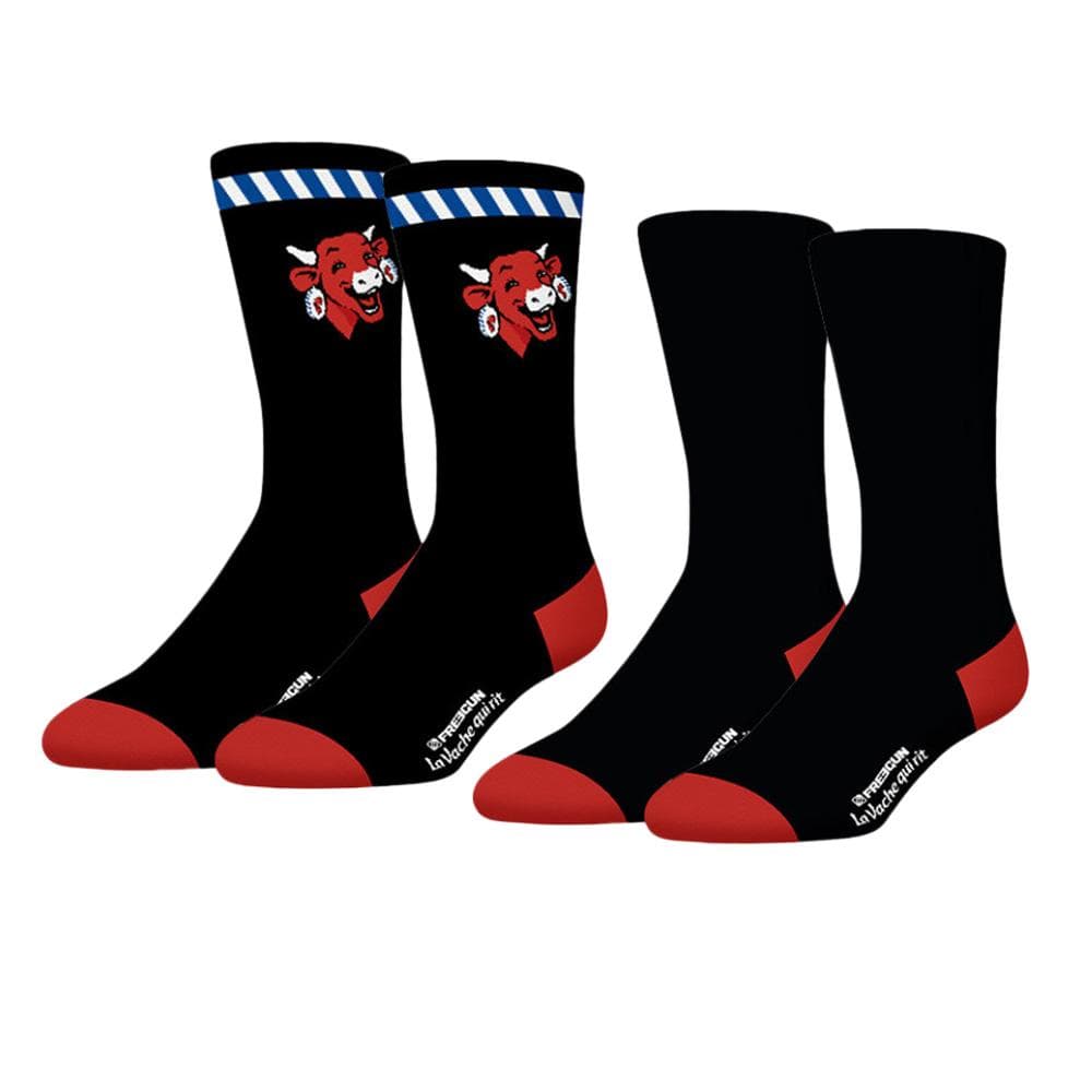 x2 Paires de Chaussettes Rouge/Noir Freegun La Vache qui Rit 1