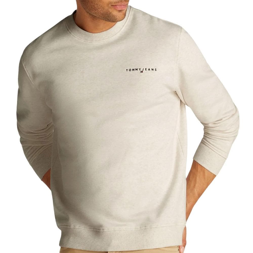 Sweat Beige Homme Tommy Hilfiger Linear Crew 1