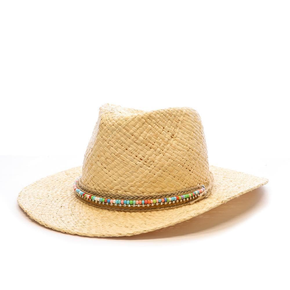 Chapeaux de Paille Blanc Via Lorenzo Fedora Naturel 1
