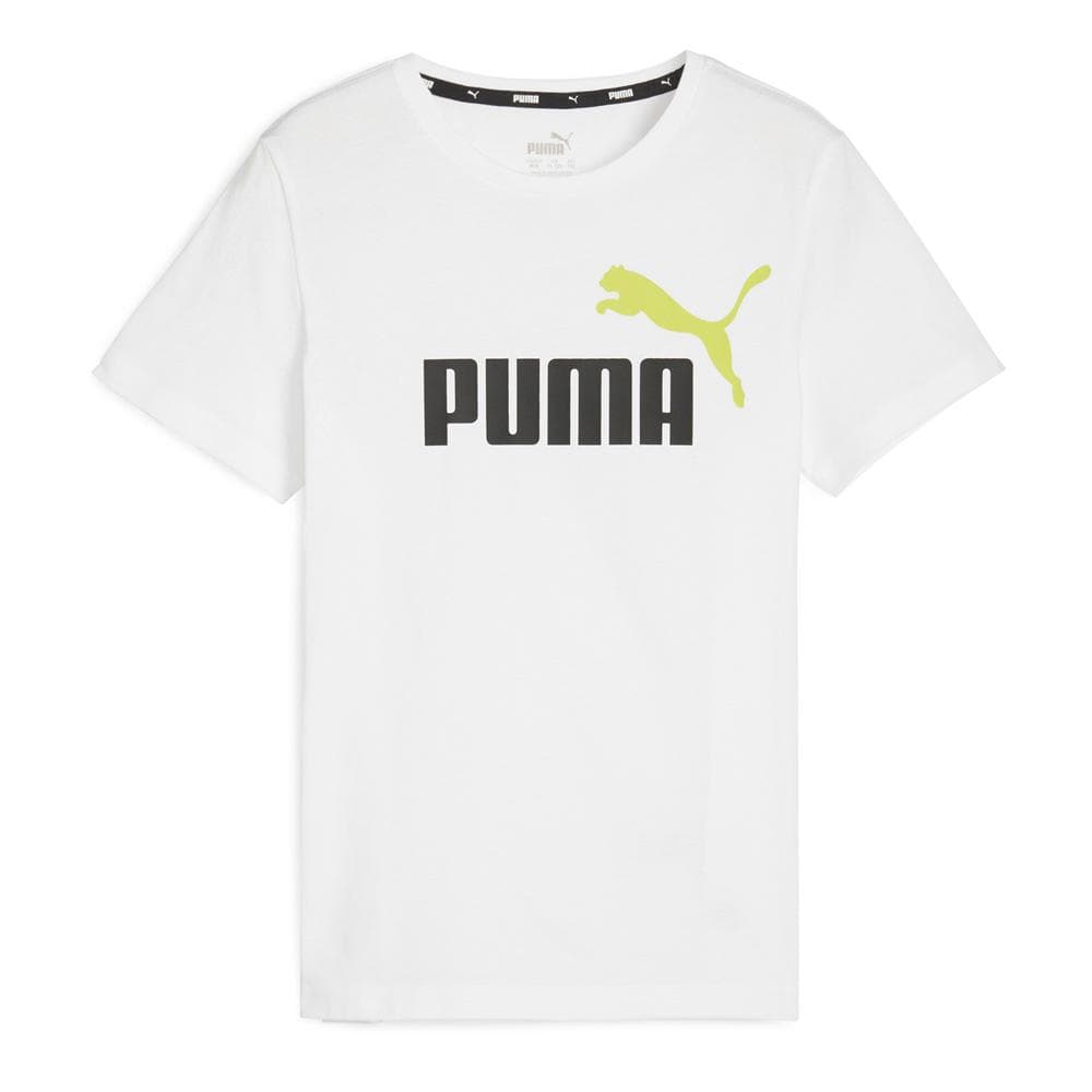 T-shirt Blanc/Vert Garçon Puma Ess+ 2 Col Logo 1