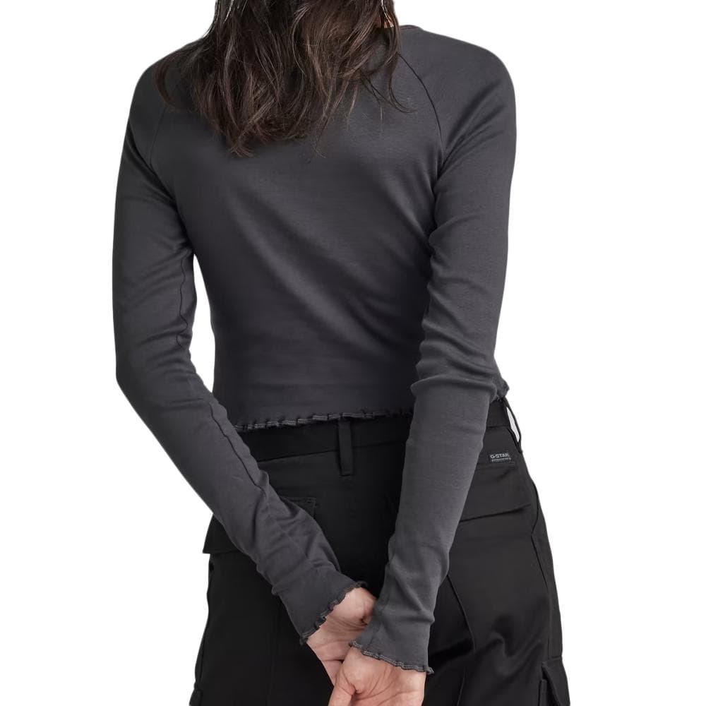 T-shirt Manches longues Noir Femme G-Star Cropped Baby Sis Raglan 2