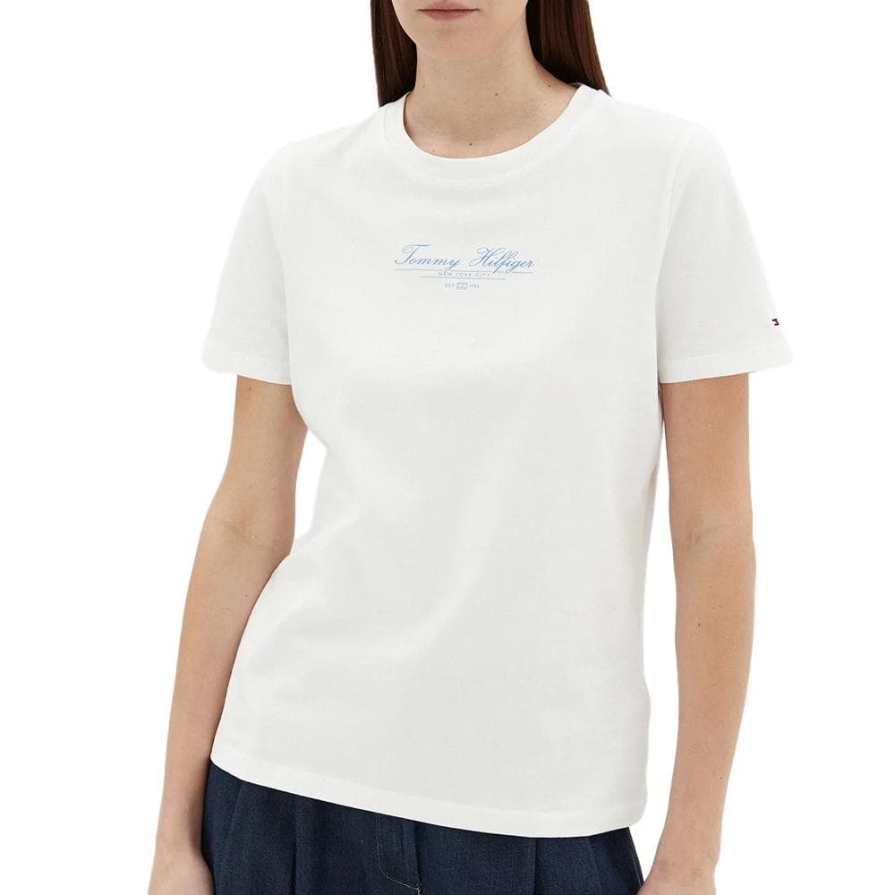 T-Shirt Blanc Femme Tommy Hilfiger Reg 1