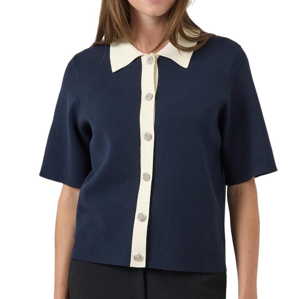 T-Shirt Marine/Écru Femme YAS Yasloro 1