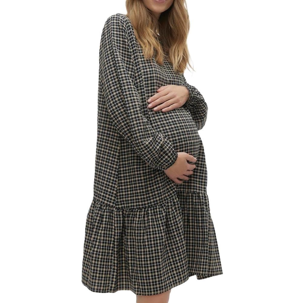 Robe de grossesse Noire/Beige Femme Mamalicious Anna 1
