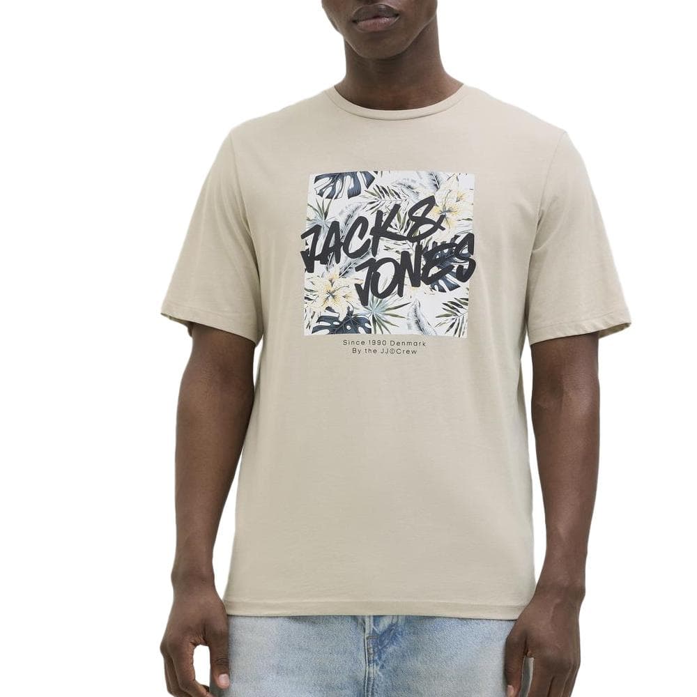 T-shirt Beige Homme Jack & Jones Hawaiitee 2