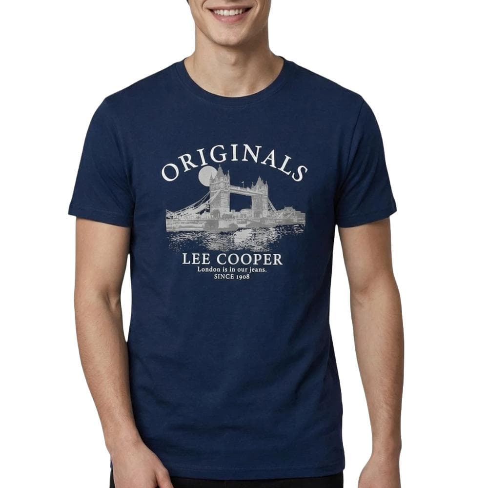 T-Shirt Marine Homme Lee Cooper LCN820 1