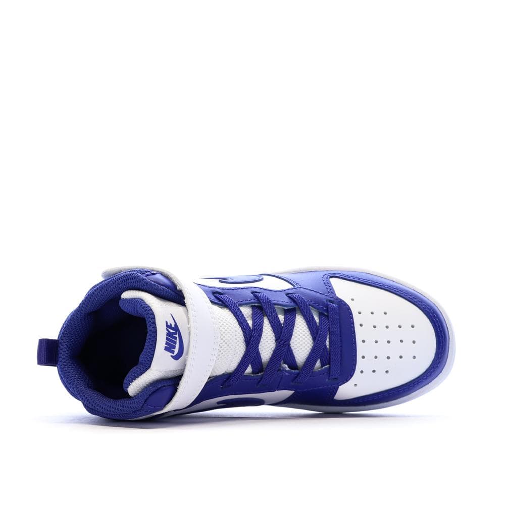 Baskets Blanches/Bleu Garçon Nike Court Borough Mid 2 4