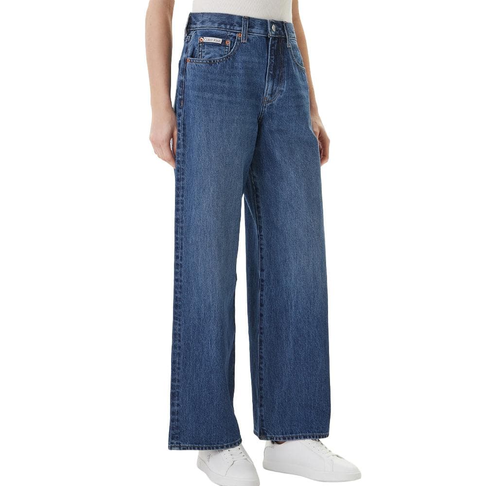 Jean Loose Bleu Femme Calvin Klein The Wide Indigo 1