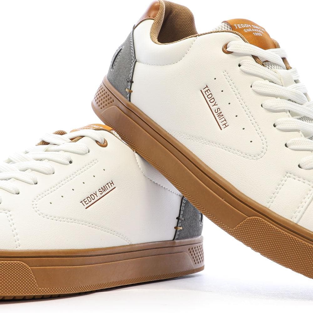 Baskets Blanches/Camel Homme Teddy Smith White Pu 7