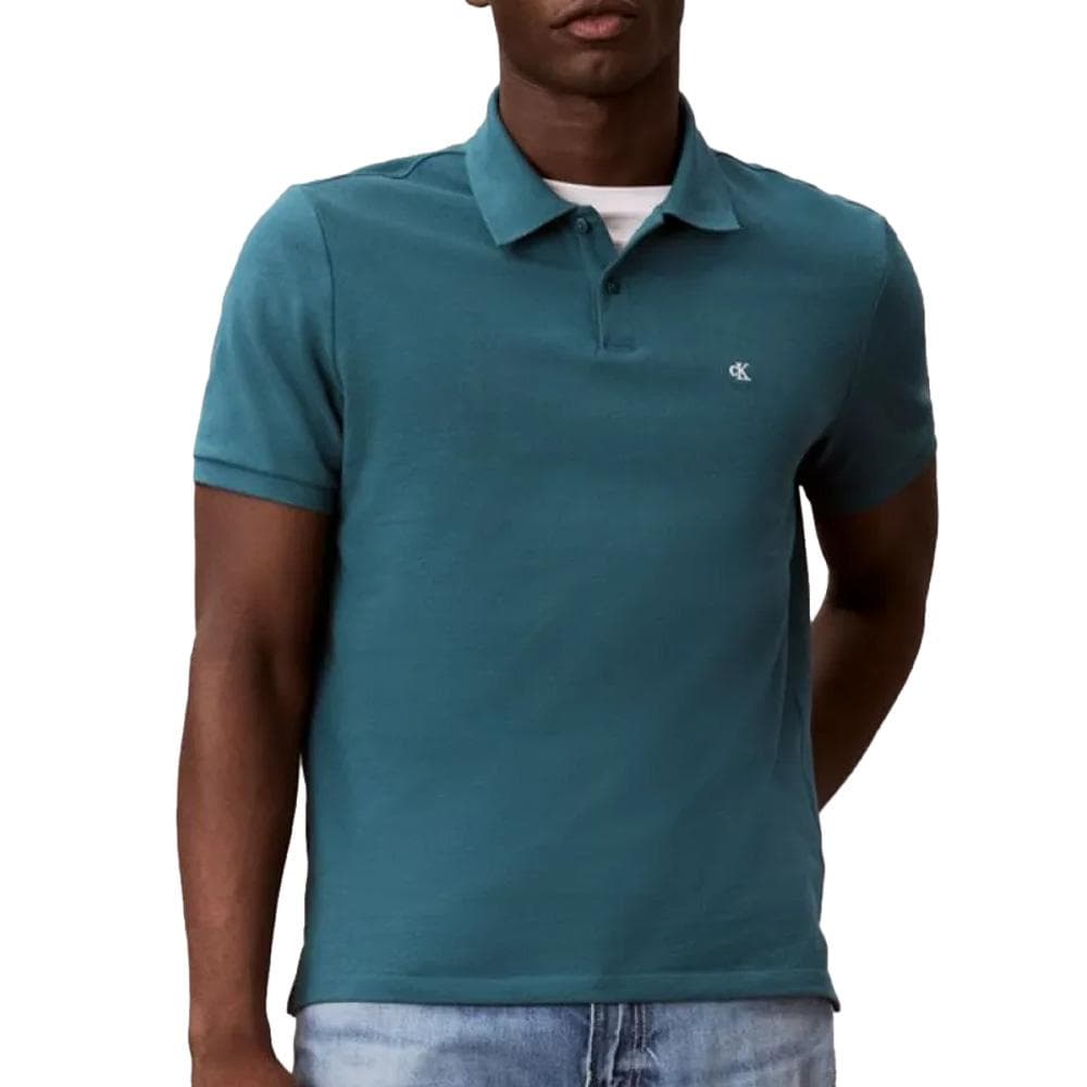 Polo Vert Homme Calvin Klein Jeans Ss Monogram Piques 1