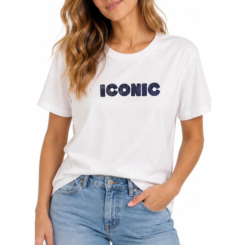 T-Shirt Blanc Femme Mère et Fille Iconic Bandana Bleu 1