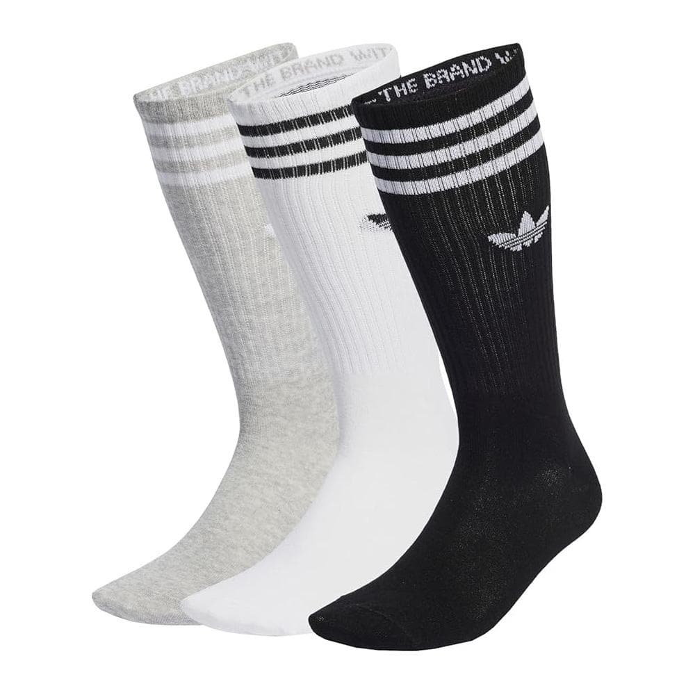 x3 Paires de Chaussettes Blanches/Grises/Noires Homme Adidas High Crew 1