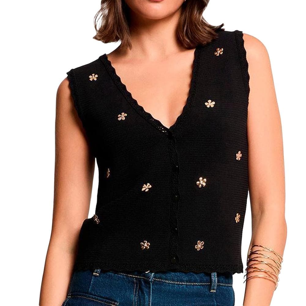 Gilet Sans Manches Noir/Doré Femme Morgan MCLARI 1