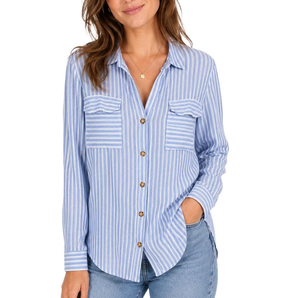 Chemise Bleu clair/Blanc Femme Vero Moda Bumpy 1