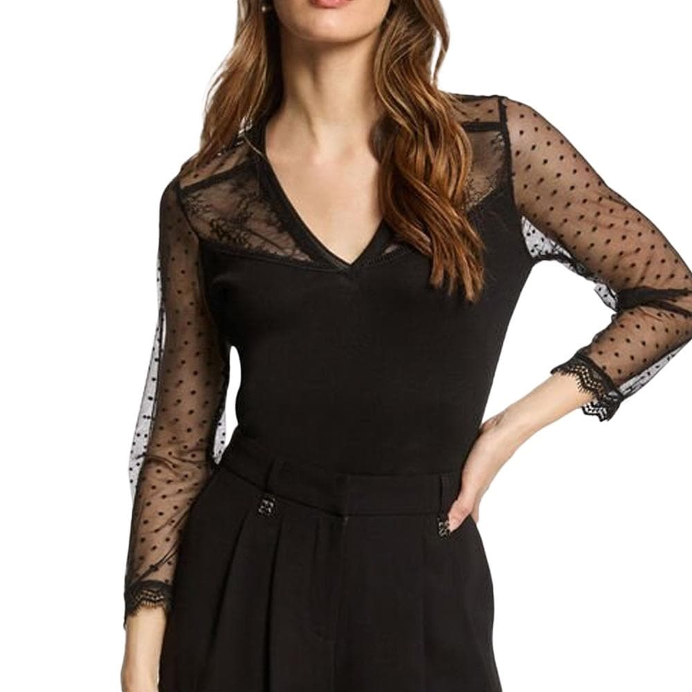 T-Shirt Manches Longues Noir Femme Morgan THAISA 1