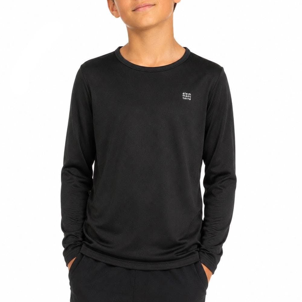 T-shirt Manches Longues Thermique Noir Garçon Élémenterre BETHELTOP 1