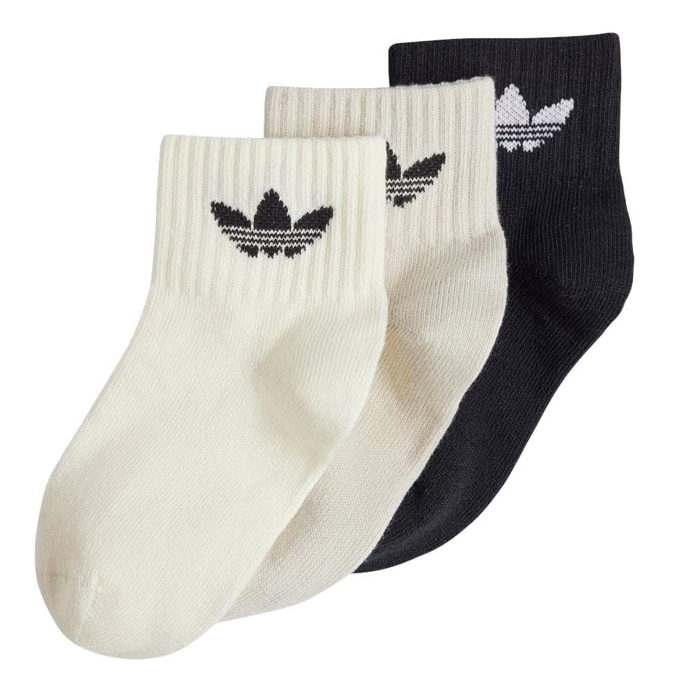 x3 Paires de Chaussettes Beiges/Noir Bébé Adidas Kids Ankle 1