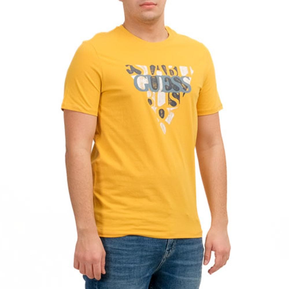 T-shirt Jaune Homme Guess Blurri 1