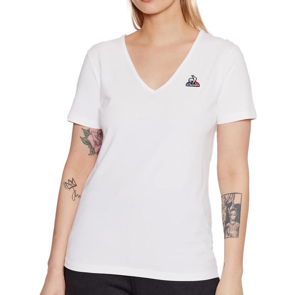 T-shirt Blanc Femme Le Coq Sportif Ess Tee Ss Col 1