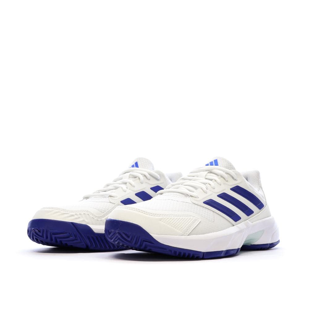 Baskets Blanches/Bleu Homme Adidas Courtjam 6