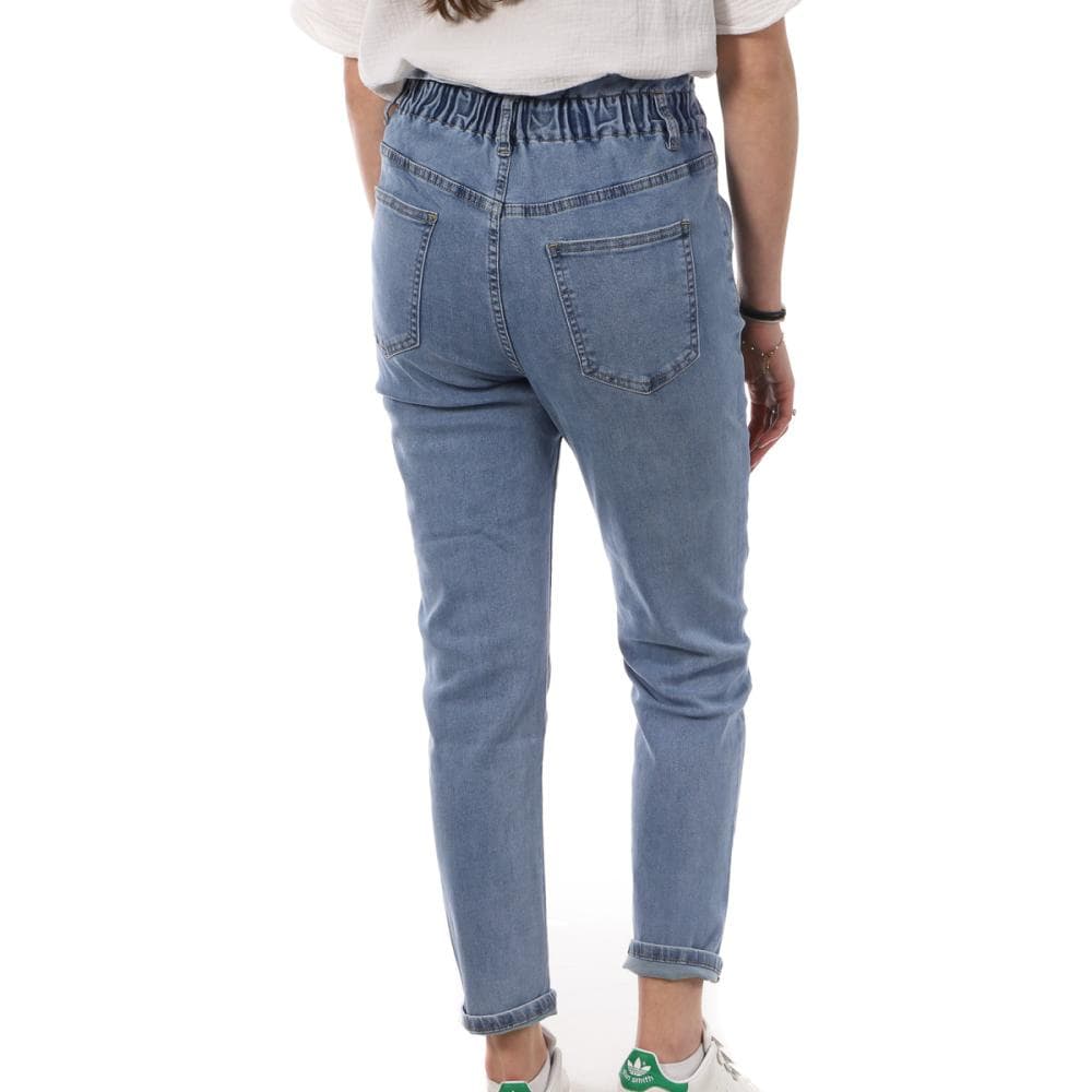 Jean Mom Fit Bleu Femme Monday Premium Elastique 2