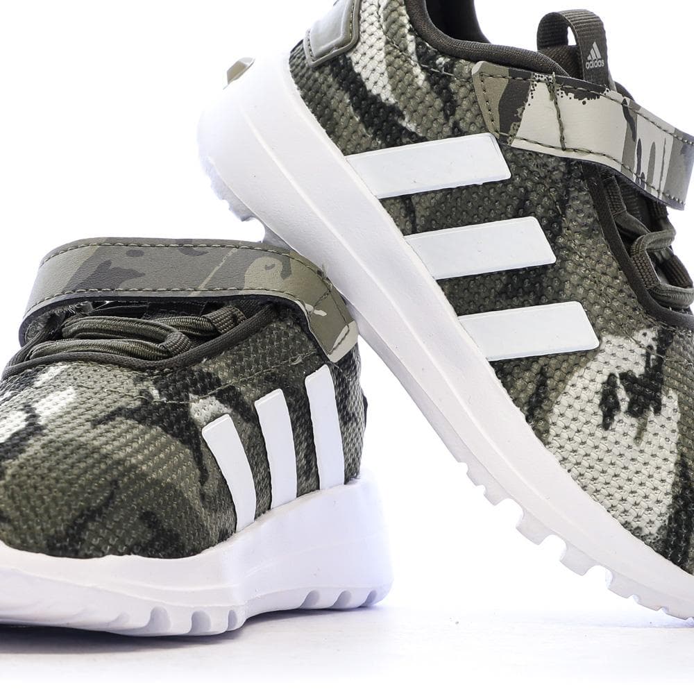Baskets Kaki/Blanches Garçon Adidas Racer 7