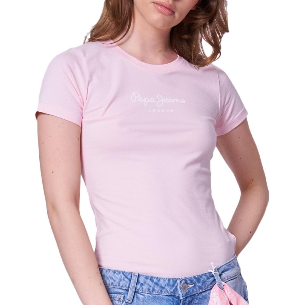 T-Shirt Rose Femme Pepe jeans New Virginias 1
