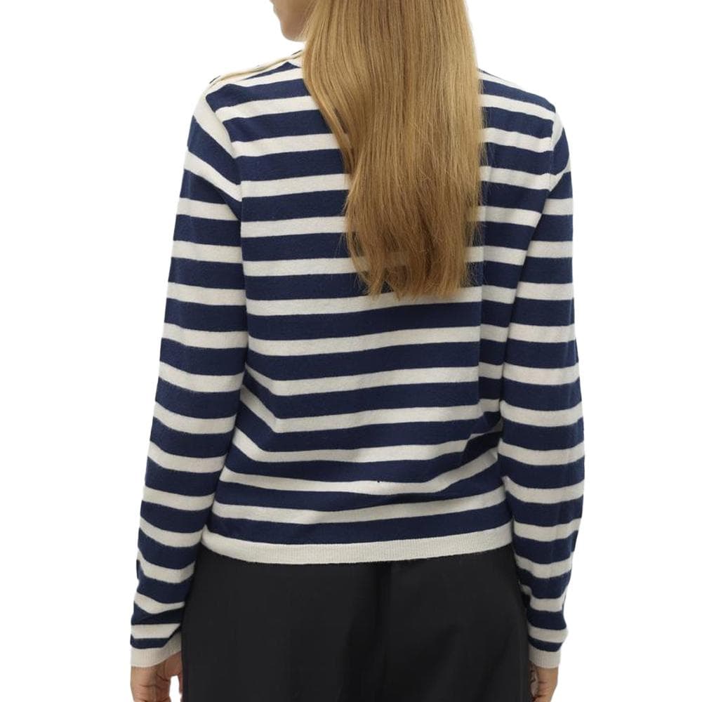 Pull Rayure Marine/Écru Femme Vero Moda Fantastic Button 2