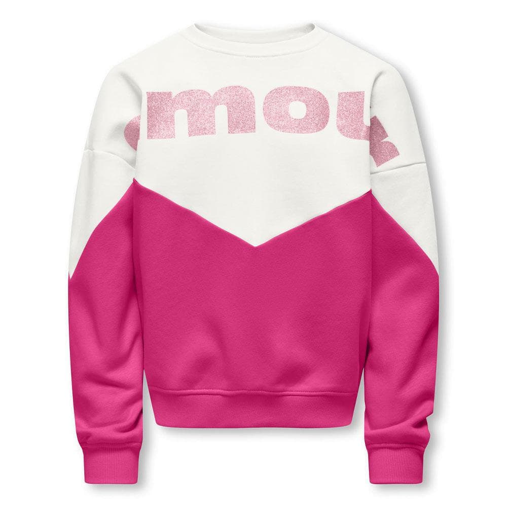 Sweat Rose/Blanc Fille Kids ONLY Kogruna 1