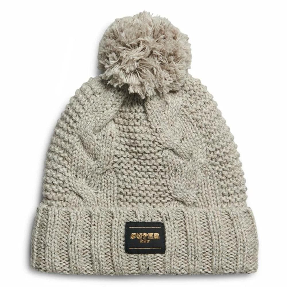 Bonnet Beige Femme Superdry Cable Knit Beanie 1