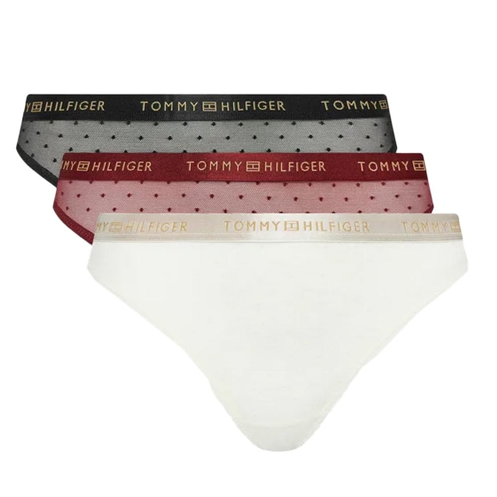 Lot de 3 Strings Blanc/Rouge/Noir Femme Tommy Hilfiger Thong 1