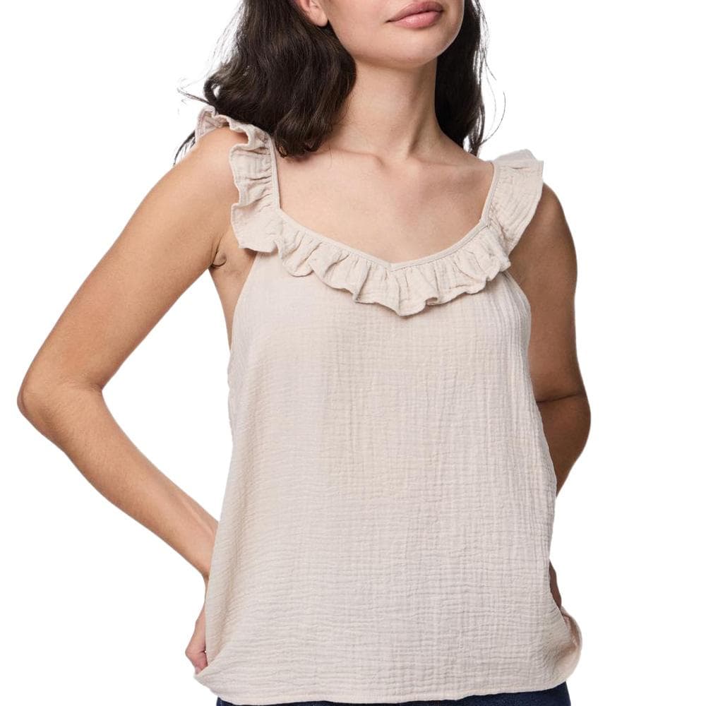 Top Beige Femme Pieces Astina 1