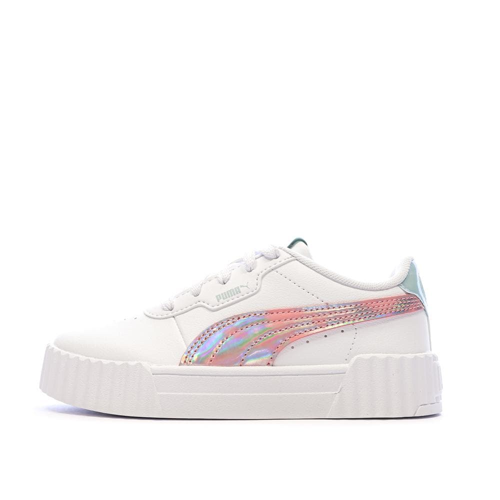 Baskets Blanches/Rose/Bleu Fille Puma Carina 3.0 1