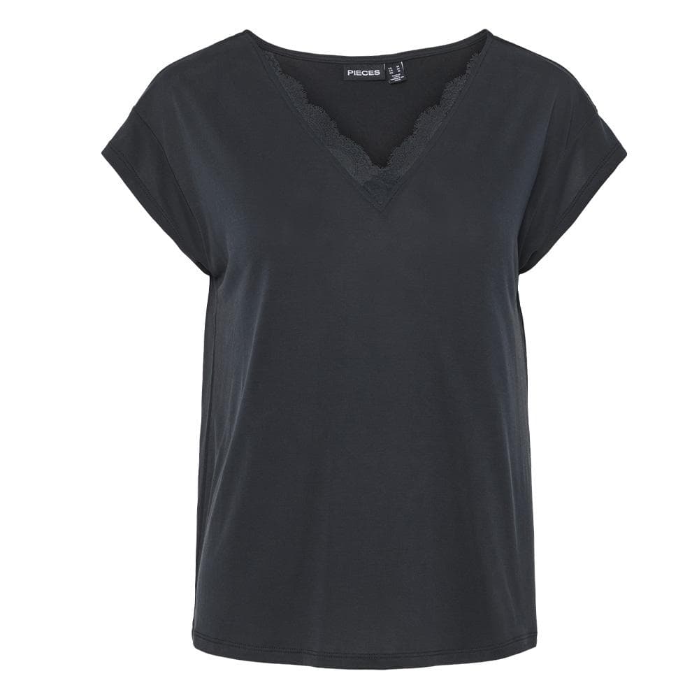 T-Shirt Noir Femme Pieces Kamala 1